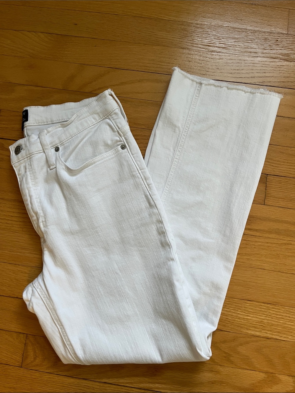 J. Crew White Flare Crop Jeans, Mid-Rise